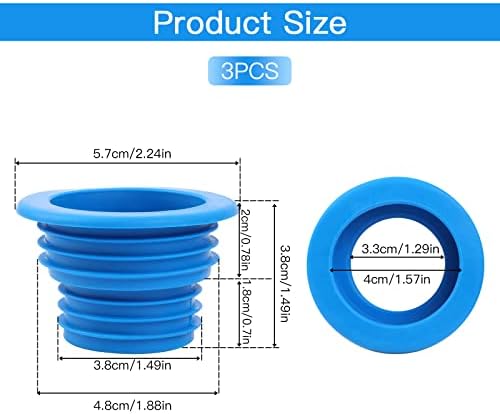 3Pcs Universal Drain Hose Silicone Plug for Kitchen and Bathroom