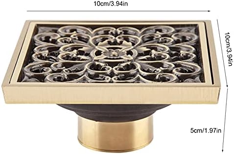 ViaGasaFamido Antique Brass Square Floor Drain 10cm