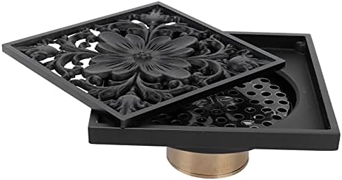 Antique Black Square Floor Drain with Strainer