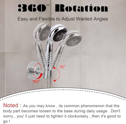Sliverdew 360 Adjustable Stainless Steel Shower Head Holder 1