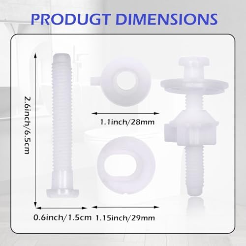 Wuffove Toilet Seat Screws Replacement Kit 4 Piece