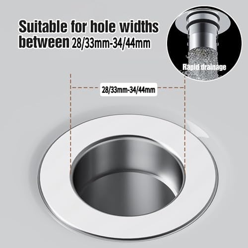 Bathroom Sink Drain Strainer with Two Sizes 2Pcs Hair Catcher