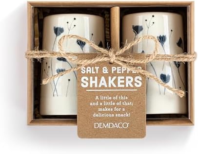 DEMDACO Wildflowers BlueWhite Salt Pepper Shaker Set