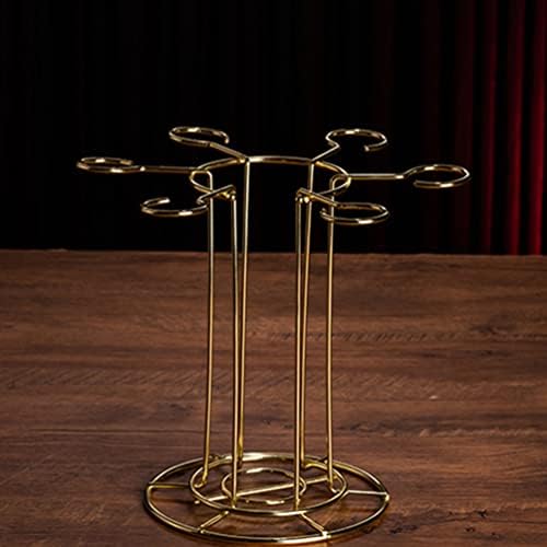 DOITOOL Wine Glass Holder Stand with 6 Hooks Gold
