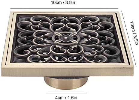 Tomotato Floor Drain 10x10cm Antique Bathroom Shower Strainer Cover Replacement