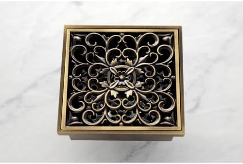 Kingston Brass Watercourse Scroll 4 Inch Square Grid Drain Strainer