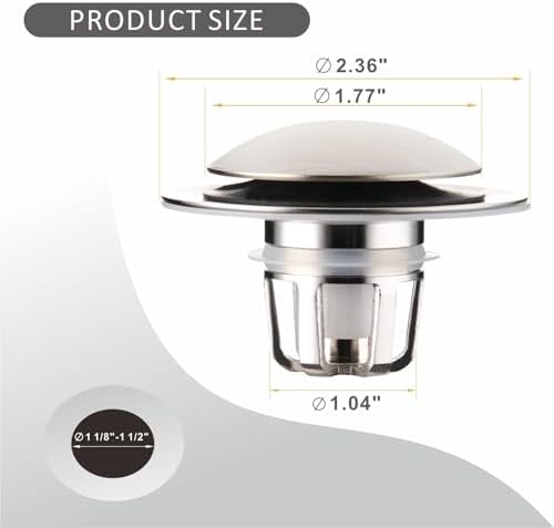 Wellup Brushed Nickel Sink Stopper Replacement 1