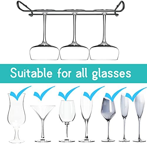 Eastbao 10 Inch Wine Glass Rack Under Cabinet Set of 4