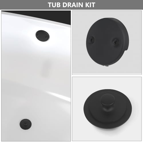 Uni-Green Matte Black Tub Drain Kit with Hair Catcher 1