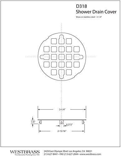 Westbrass Casper Snap-in Shower Strainer Oil Rubbed Bronze D318-12