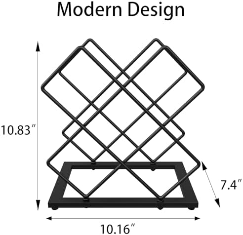 KOKSTOP 6-Bottle Countertop Wine Rack Modern Black Corner Holder
