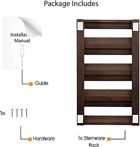 Rustic State 4 Sectional Wine Glass Holder - Chestnut Stained
