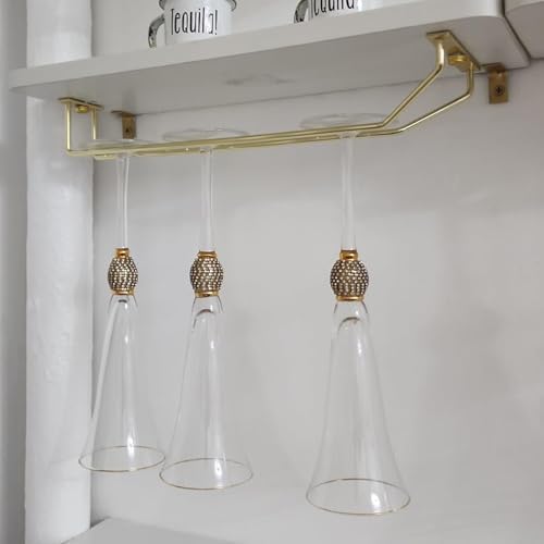 RedDreamer 14-Inch Gold Wine Glass Rack Set of 2 1