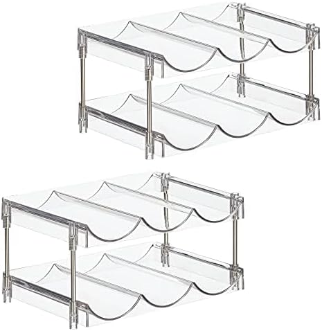 Nate Home 6-Bottle Organizer Set of 2 Clear and Stainless Steel
