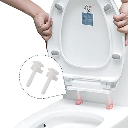 White Plastic Toilet Seat Screws 4Set with Nuts and Washers