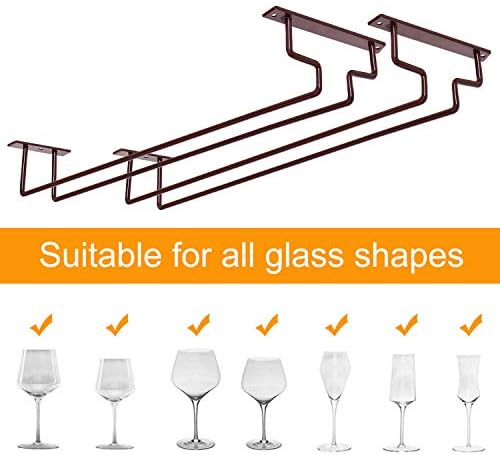 MOCOUM 2 Pack 156 Wine Glass Rack Under Cabinet