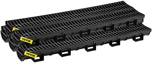 VEVOR HDPE Trench Drain System 57x31-Inch Black 5-Pack