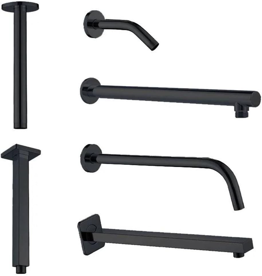 Black Round Square Shower Arm G12 Threaded Extension Holder