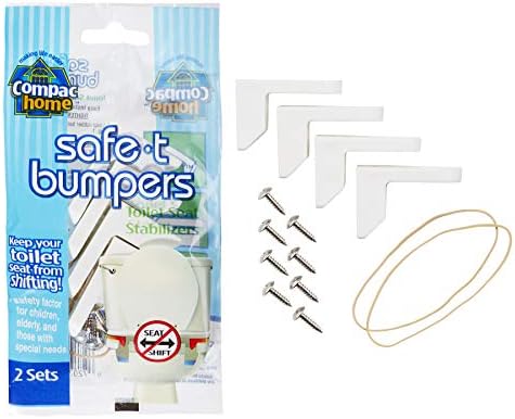 COMPAC HOME Safe-T-Bumpers - Toilet Seat Stabilizers 2 Count White