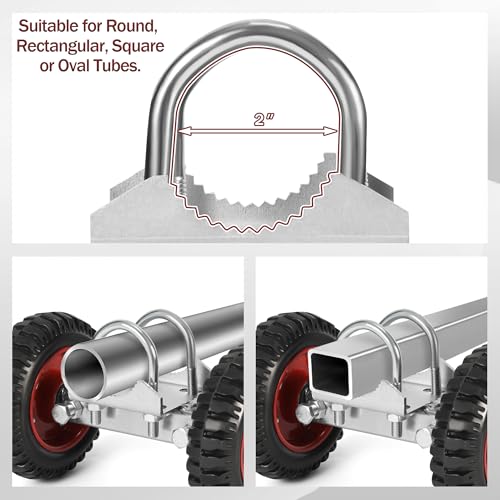 Rolling Gate 6 Inch Rubber Wheel with Double U-Bolts