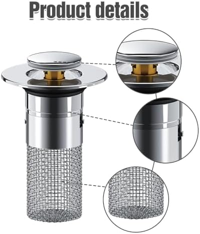 Bathroom Sink Drain Strainer with Two Sizes 2Pcs Hair Catcher