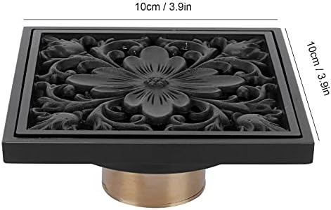 Antique Black Square Floor Drain with Strainer