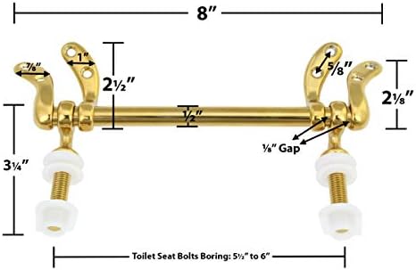 Adjustable Solid Brass Toilet Seat Hinge Replacement With Hardware
