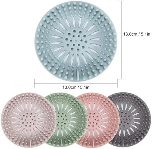 Pack of 6 Silicone Hair Catcher for Bath and Kitchen Drains