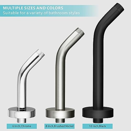 Nuodan 6 Inch Shower Arm with Flange Brushed Nickel 1