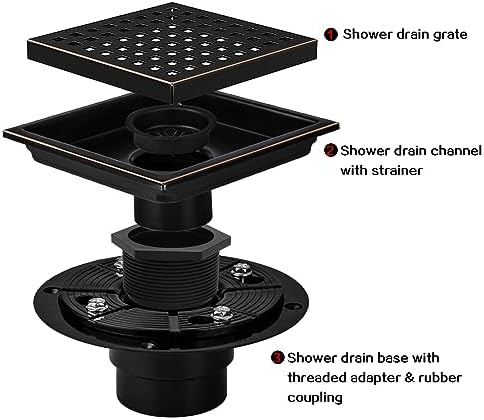 SaniteModar 6 Inch Shower Floor Drain with Flange