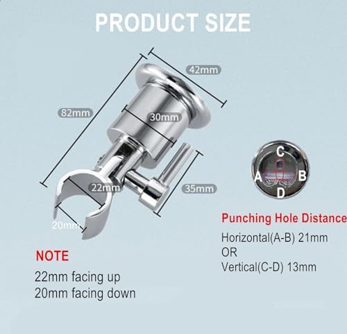 All Metal Shower Head Holder with 180 Degree Adjustment