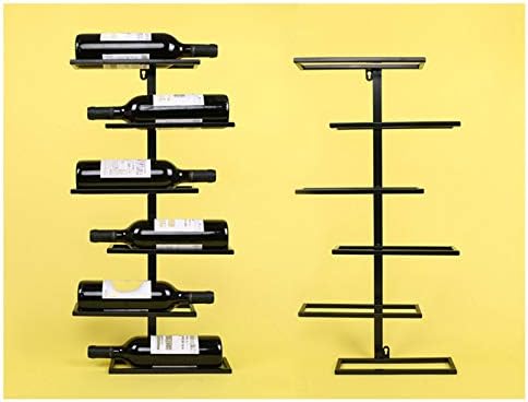 BOCbco Wall-Mounted Wine Racks 4 or 6 Bottle Holder Black