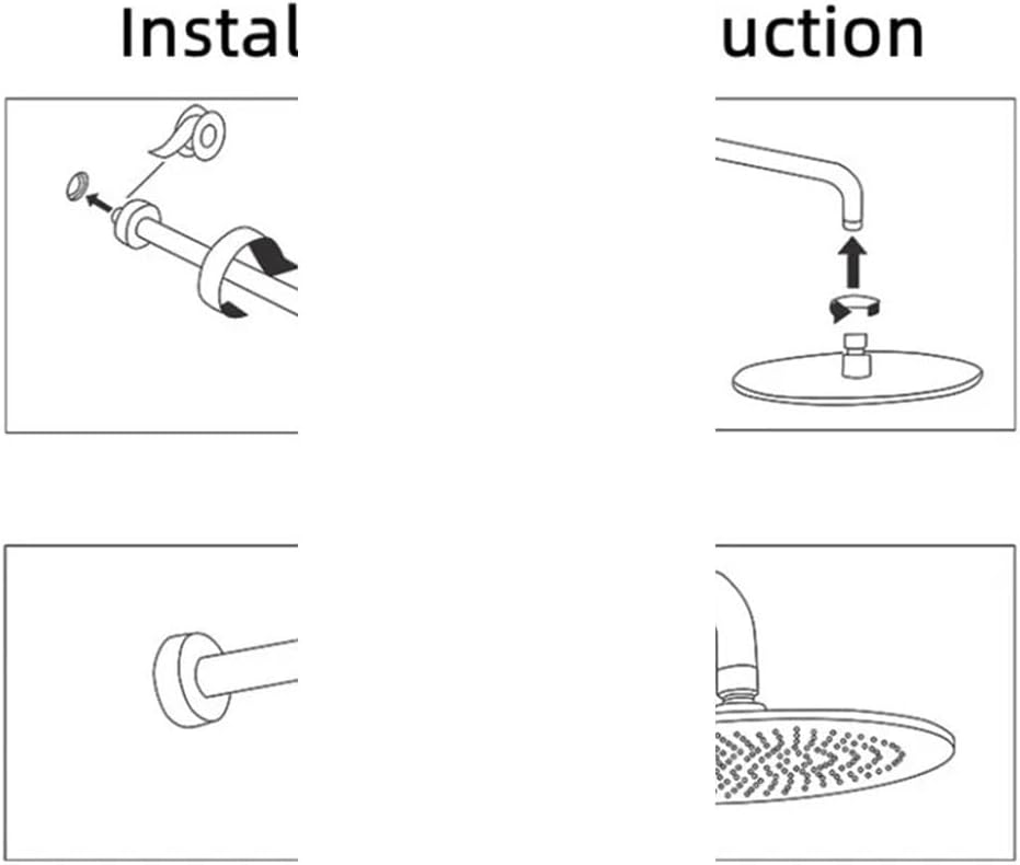 50-70cm Extended Black Stainless Steel Shower Arm