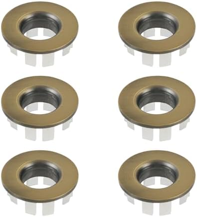 Wealrit 6 Pcs Antique Brass Sink Overflow Covers
