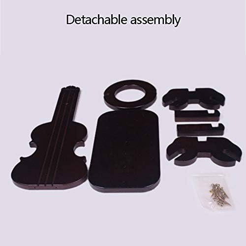 Creative Violin Wine Rack Wood Design 1 Bottle 4 Cups Holder