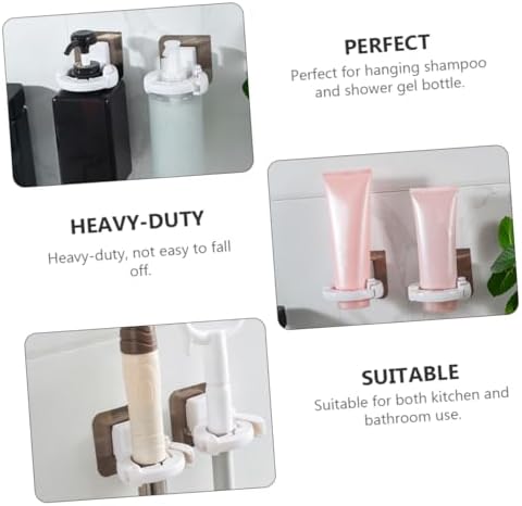 Fondotin 3pcs Wall Mounted Shampoo Gel Bottle Holder Easy Install Bath Organizer