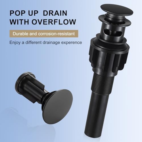 Jorilaisa Pop Up Drain Stopper Matte Black