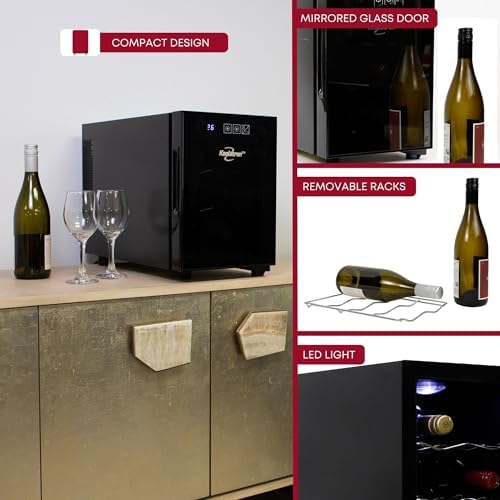 Koolatron 6 Bottle Freestanding Wine Cooler with UV Glass Door