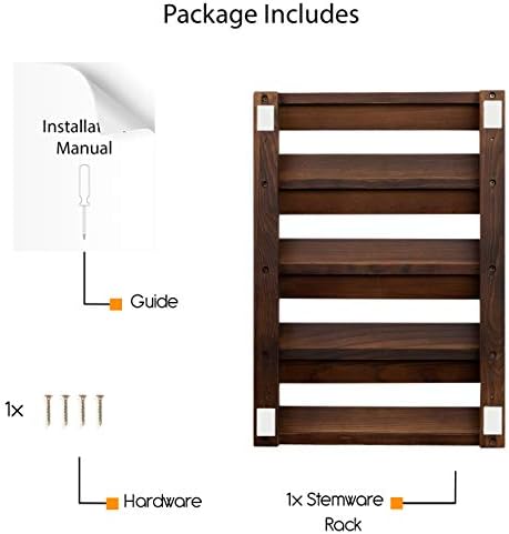 Rustic State 4 Sectional Stemware Rack 12 Inch Deep Chestnut