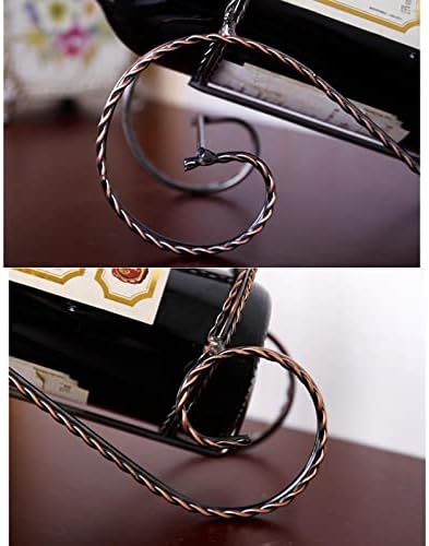 JUSHZ Iron Wine Rack with Art Plating Elegant Home Decor