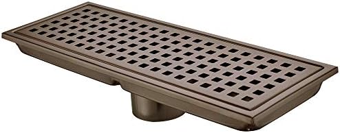 Linear Shower Floor Drain 12 Inch Brushed Bronze