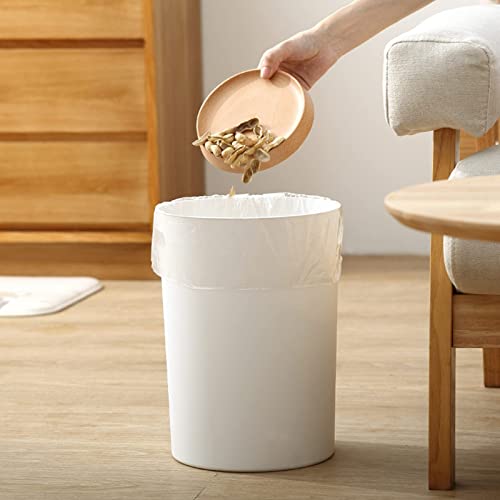 Lyellfe 6-Pack Small Trash Cans 15 Gallon Round Plastic Wastebaskets with Handles