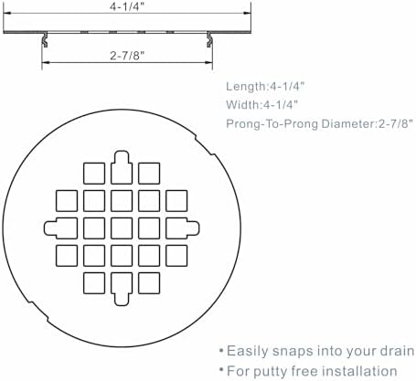 HIDROP 4-14 Bronze Snap-in Drain Cover