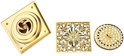 Antique Brass Square Floor Drain with Strainer