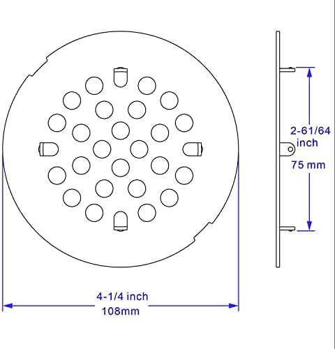 Bropury 4-14-Inch Snap-in Shower Drain Cover Stainless Steel Antique Bronze