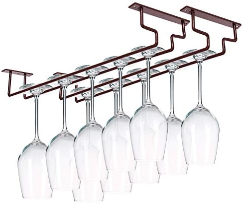 MOCOUM 2 Pack 156 Wine Glass Rack Under Cabinet