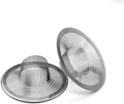 Lechay 2 Pack Stainless Steel Drain Hair Catcher for Bathroom and Kitchen