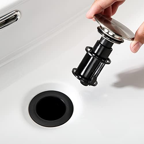 TIORIY Pop Up Bathroom Sink Drain with Overflow - Brushed Nickel Finish
