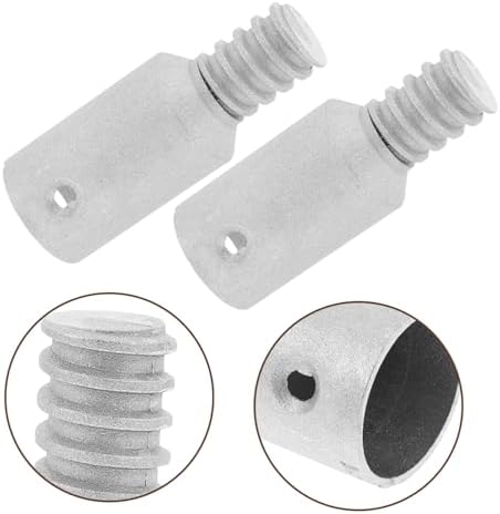 2pcs Metal Threaded Tip Replacement Kit for Broom and Mop Handles