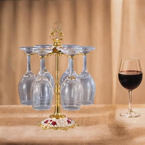 Bothyi Gold Wine Glass Drying Rack with Stemware Display